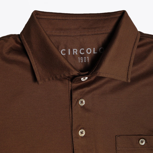 - Cotton Pocket T-shirt - Brown