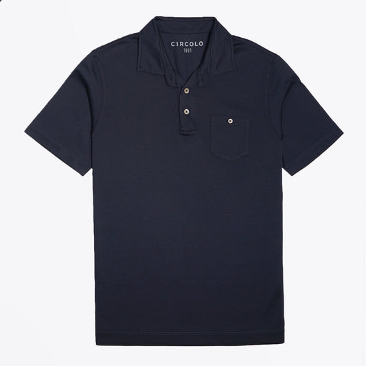 - Cotton Pocket T-shirt - Navy