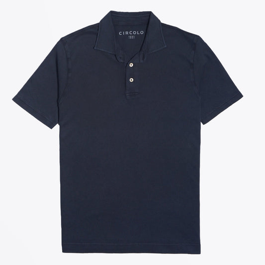 - Pique Polo Shirt - Navy