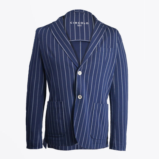 Jersey Stripe Blazer - Navy
