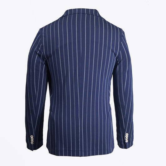 Jersey Stripe Blazer - Navy