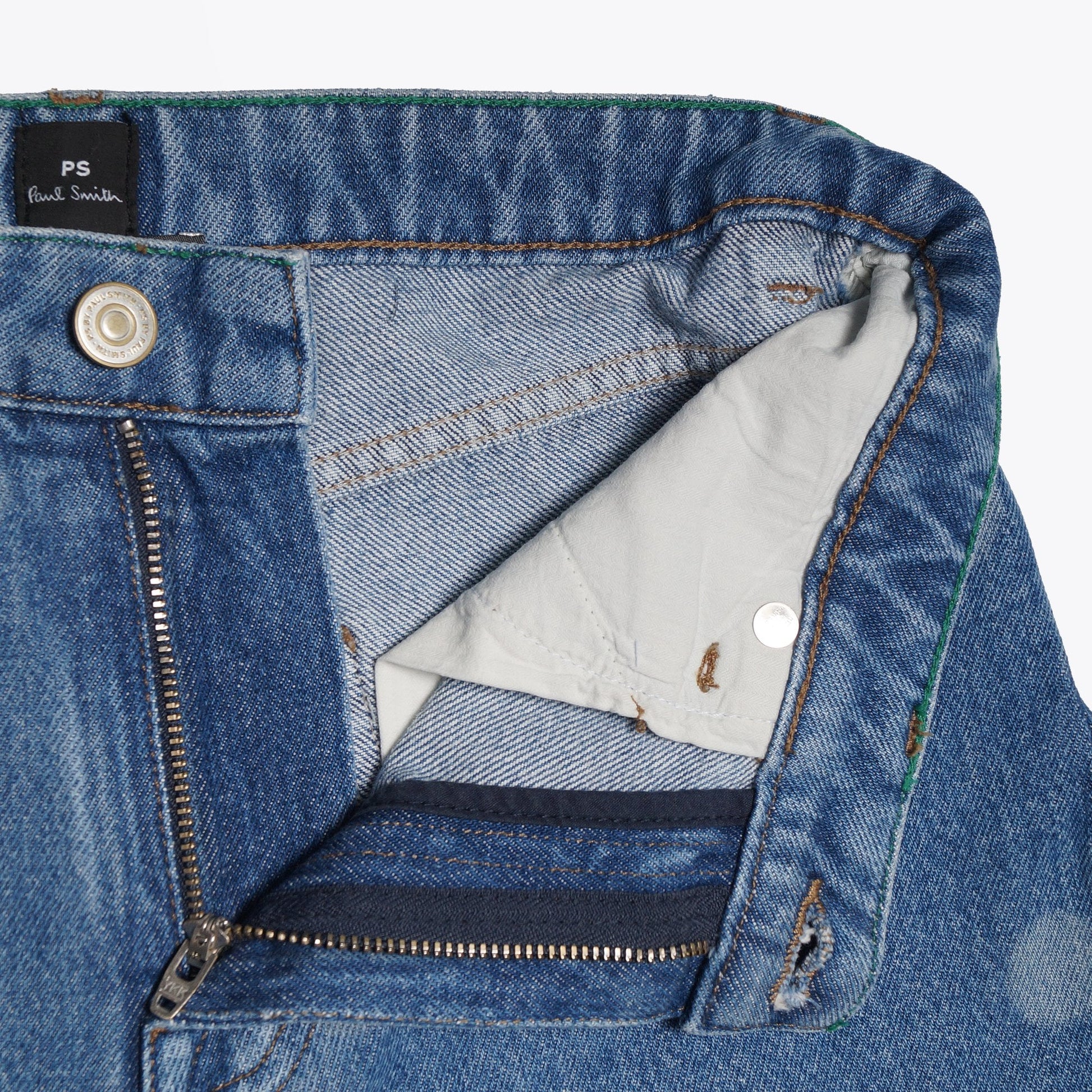 Paul Light Wash Denim Polka Dot Jeans - Blue