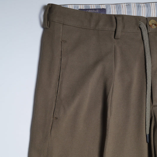 - Stretch Drawstring Trousers - Army Green