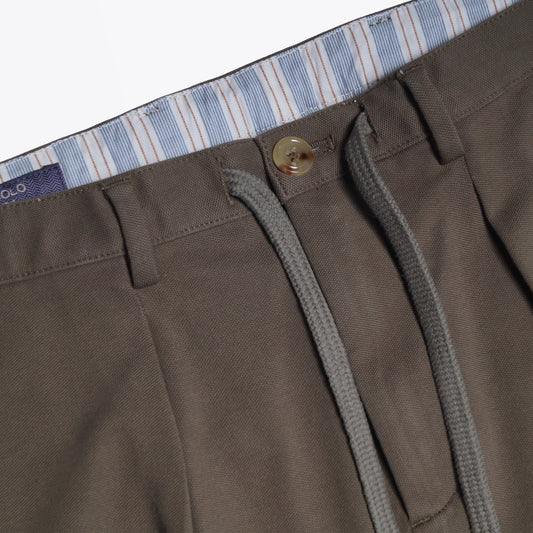 - Stretch Drawstring Trousers - Army Green