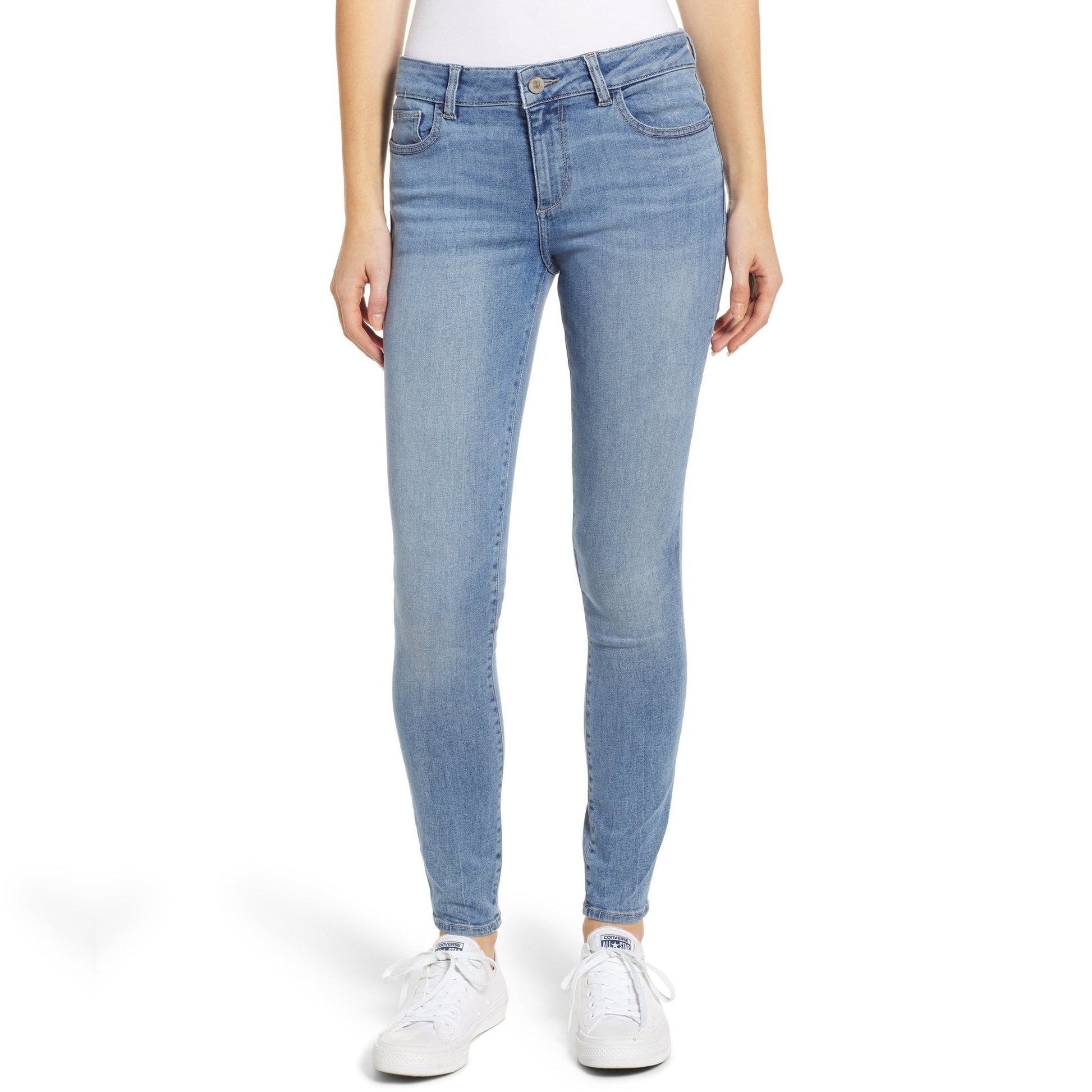 DL1961 Florence Mid-Rise Skinny Jeans - Light Blue