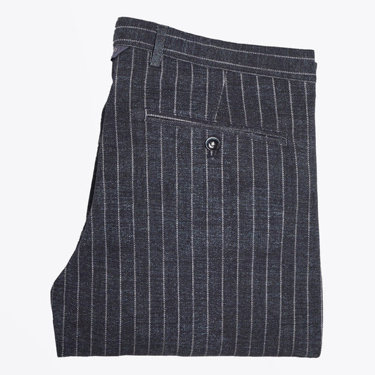 - Stretch Drawstring Trousers - Grey Stripe