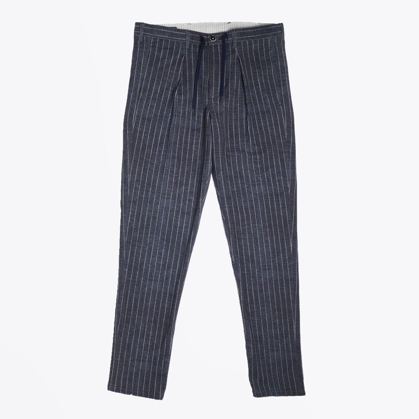 - Stretch Drawstring Trousers - Grey Stripe