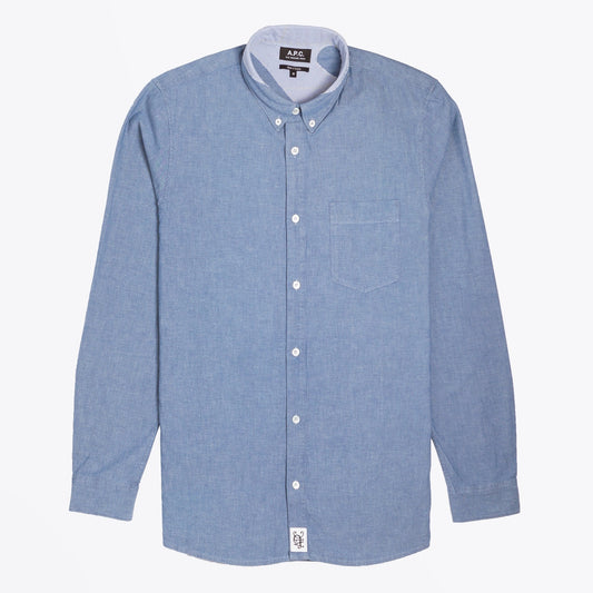 - Angus Stitch Detail Shirt - Indigo