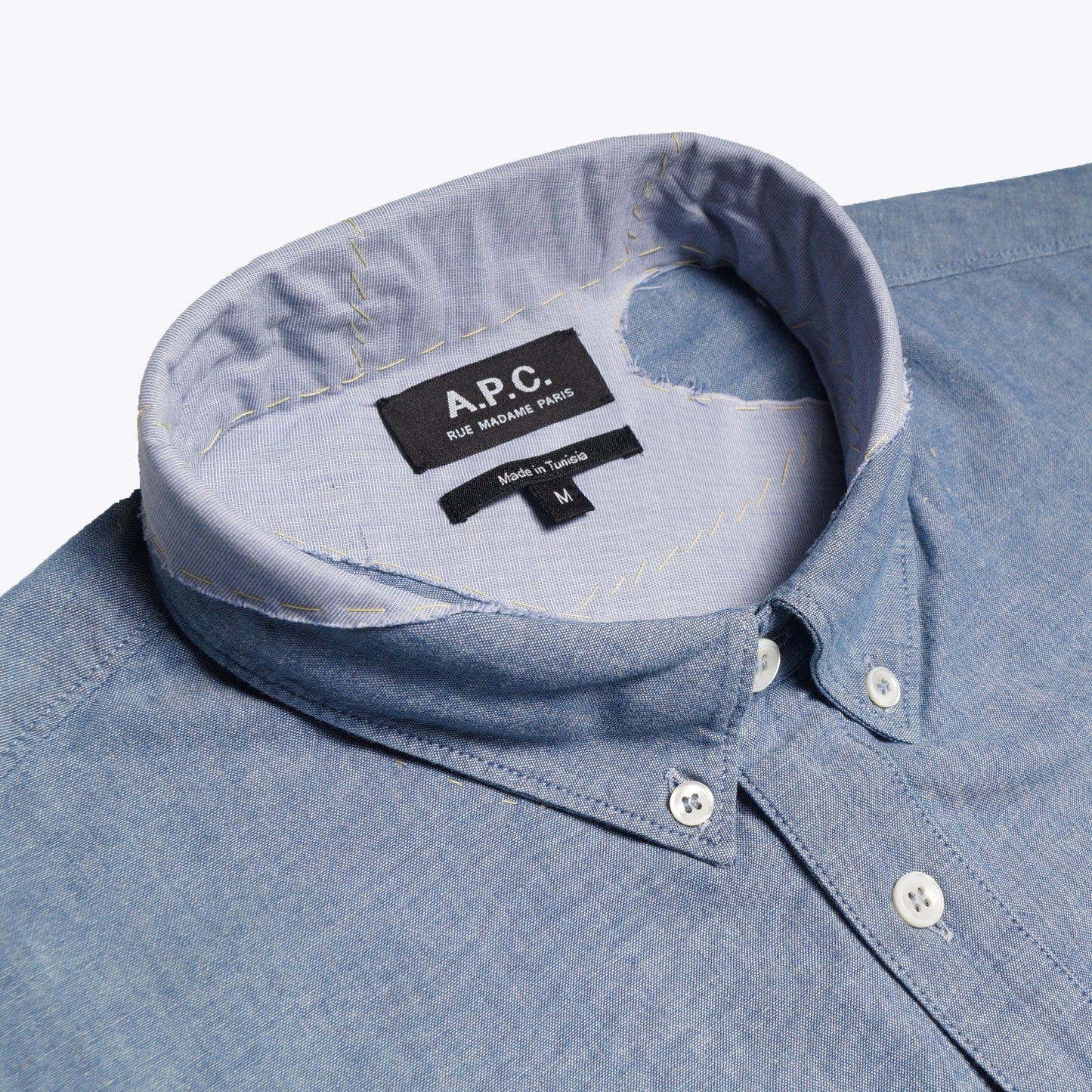 - Angus Stitch Detail Shirt - Indigo