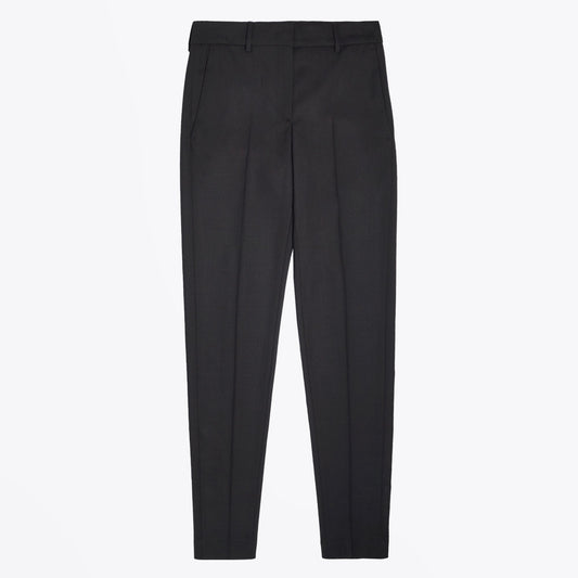 - Classic Fit Wool-Hopsack Trousers - Black