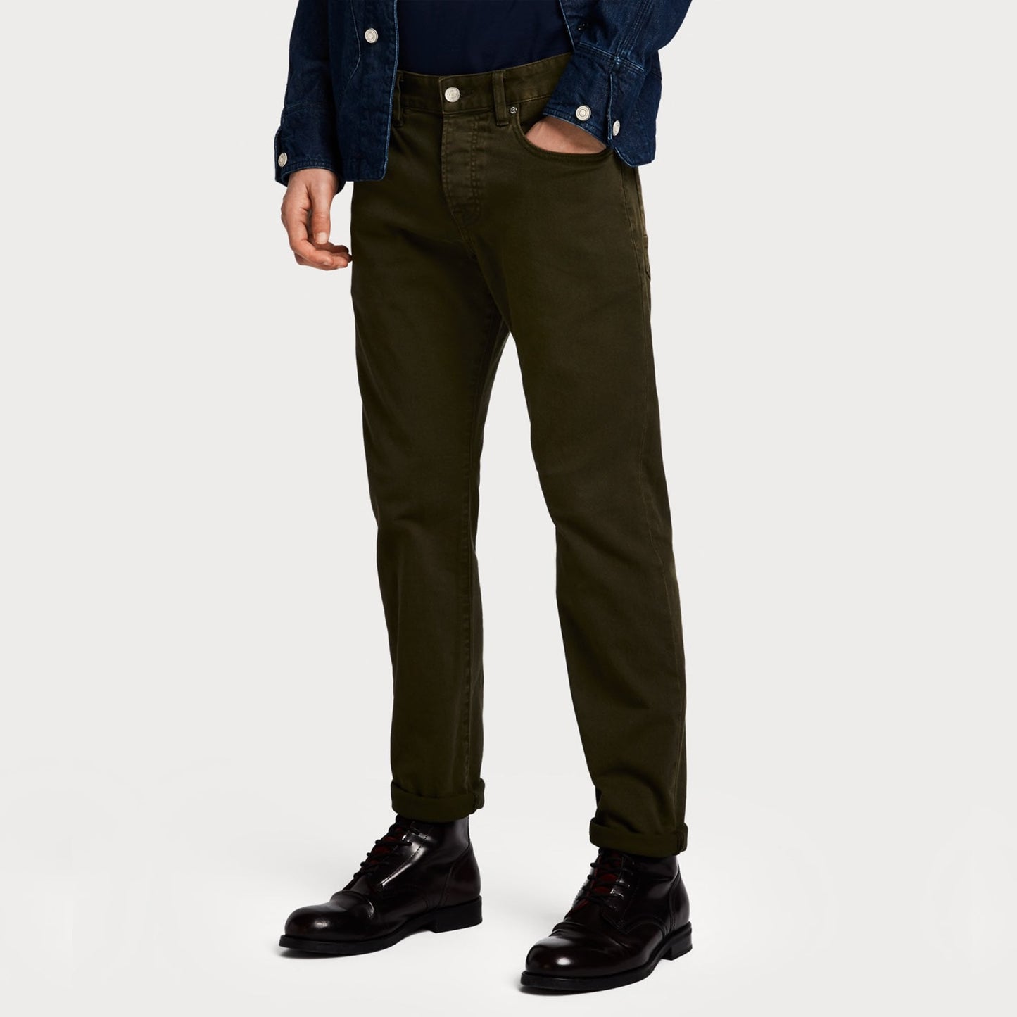 - Ralston - Regular Slim-Fit Denim Trousers - Green