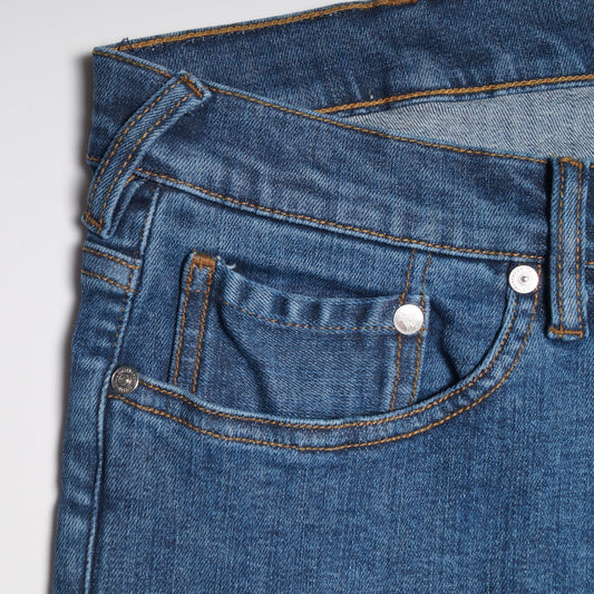 - Reflex Stretch Tapered Jeans - Mid Wash Denim