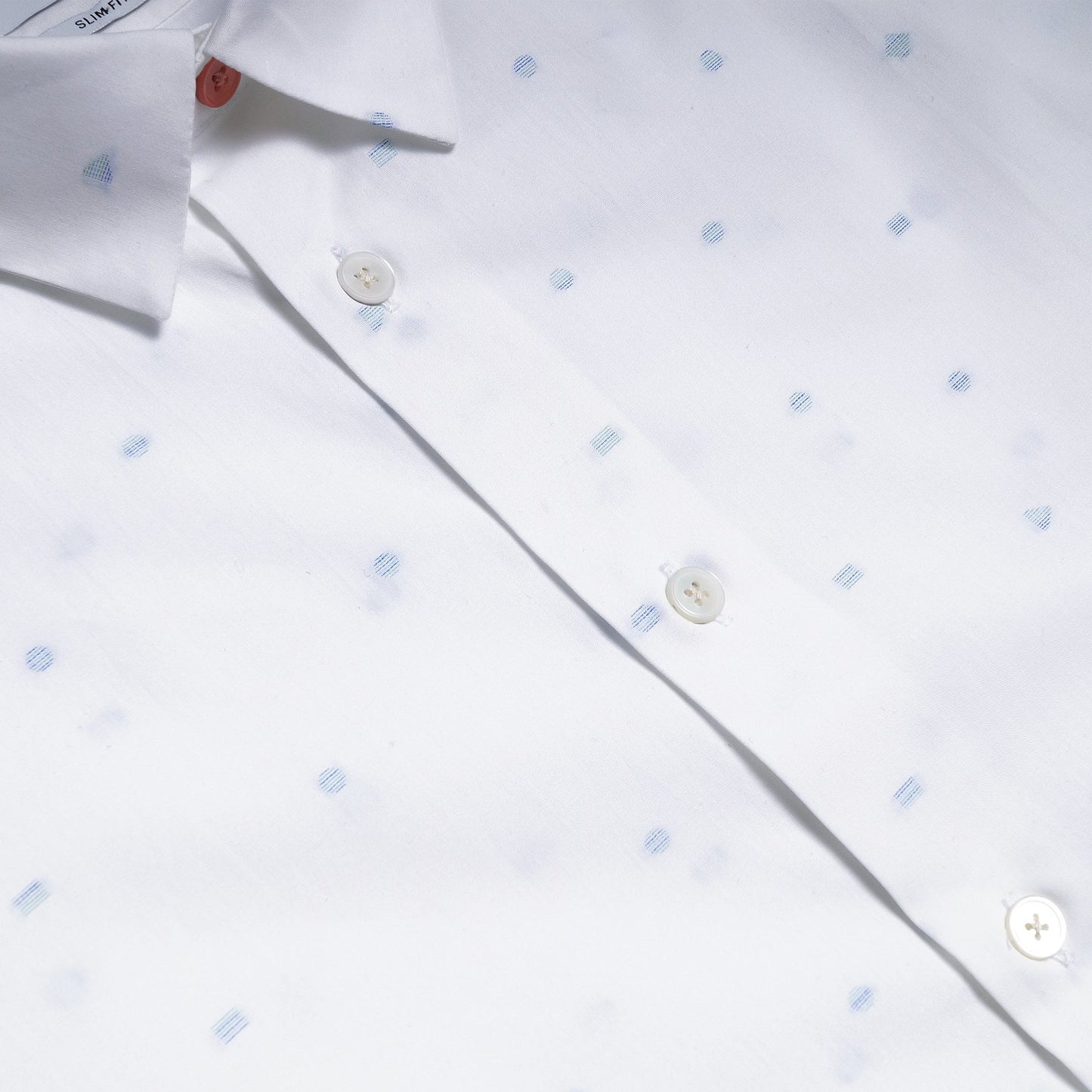 - Slim Fit Shapes Print Shirt - White