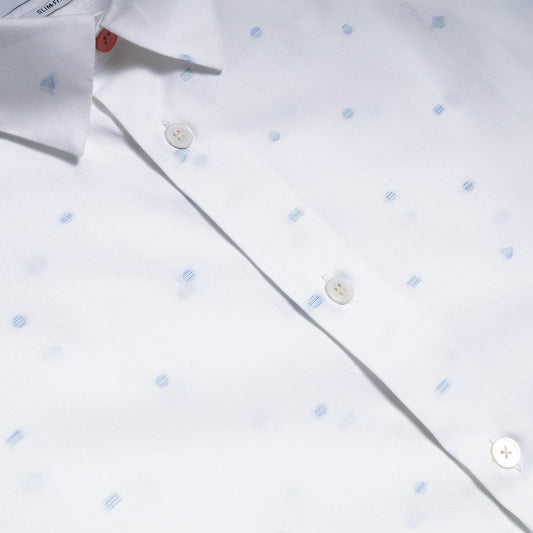 - Slim Fit Shapes Print Shirt - White