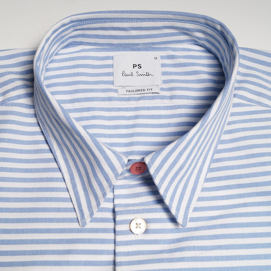 - Tailored Stripe Shirt - White/Blue