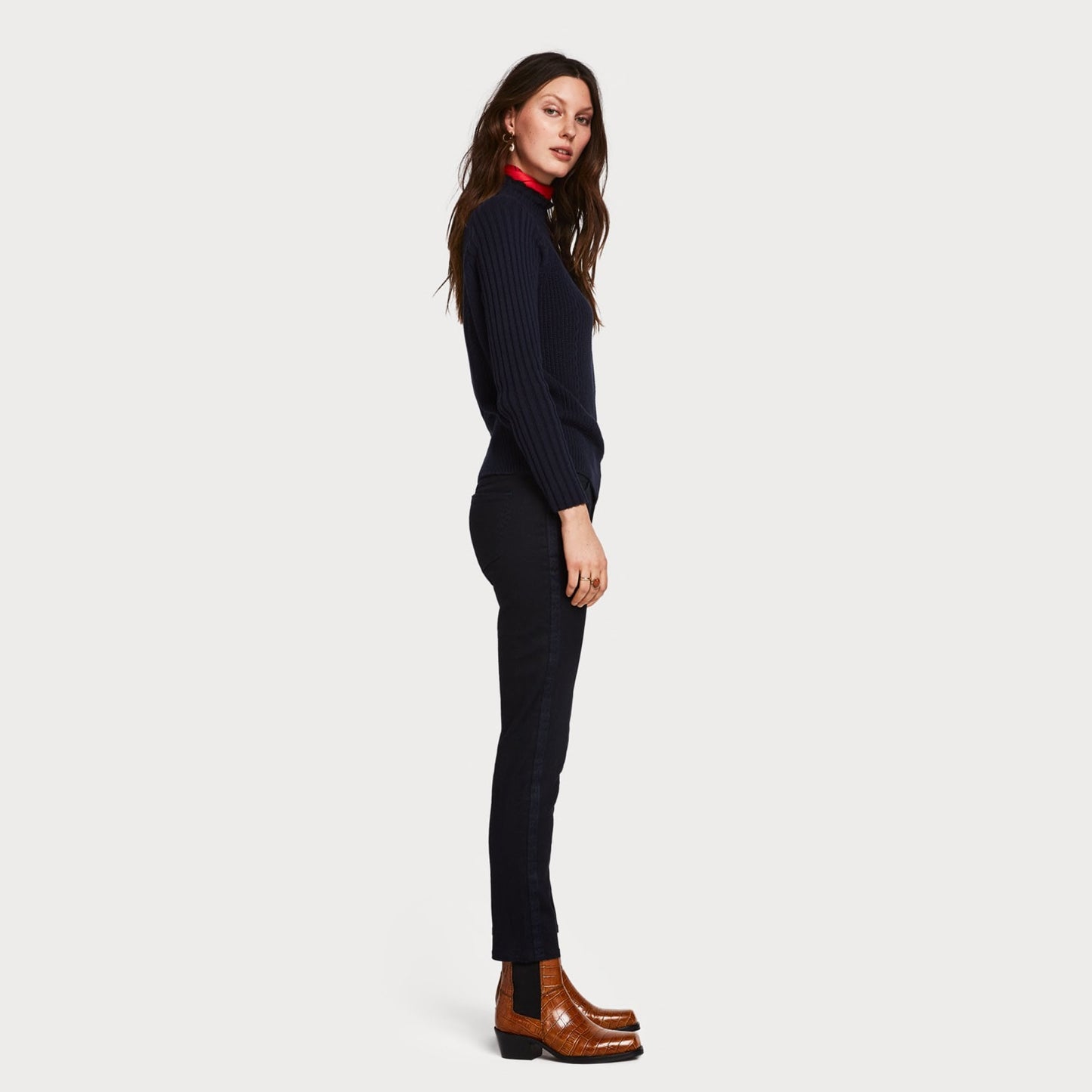 Mid-Rise Slim Fit Denim Jeans - Dark Indigo