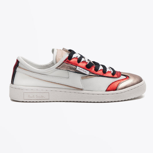 - 'Ziggy' Leather Metallic Trainers - White