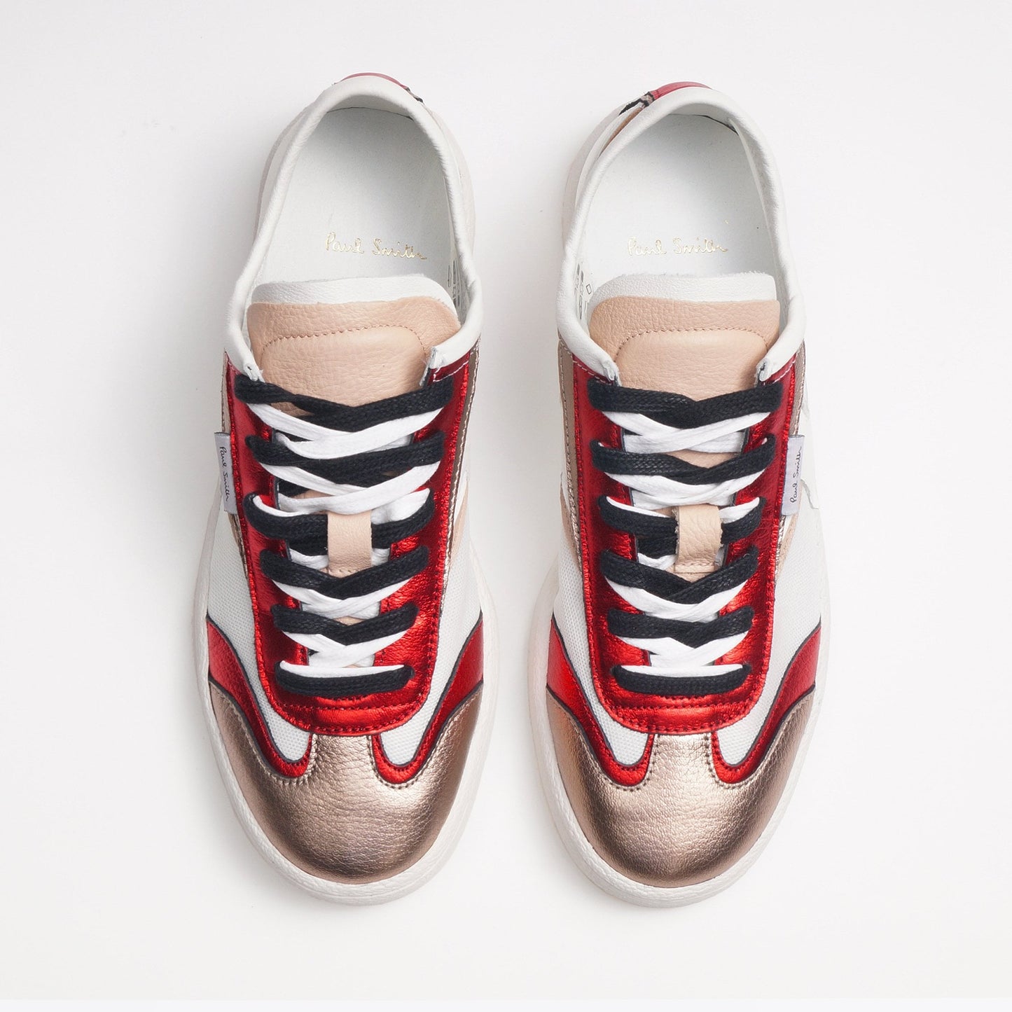 - 'Ziggy' Leather Metallic Trainers - White