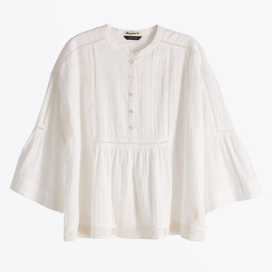 - Cotton Lace Blouse - Off-White