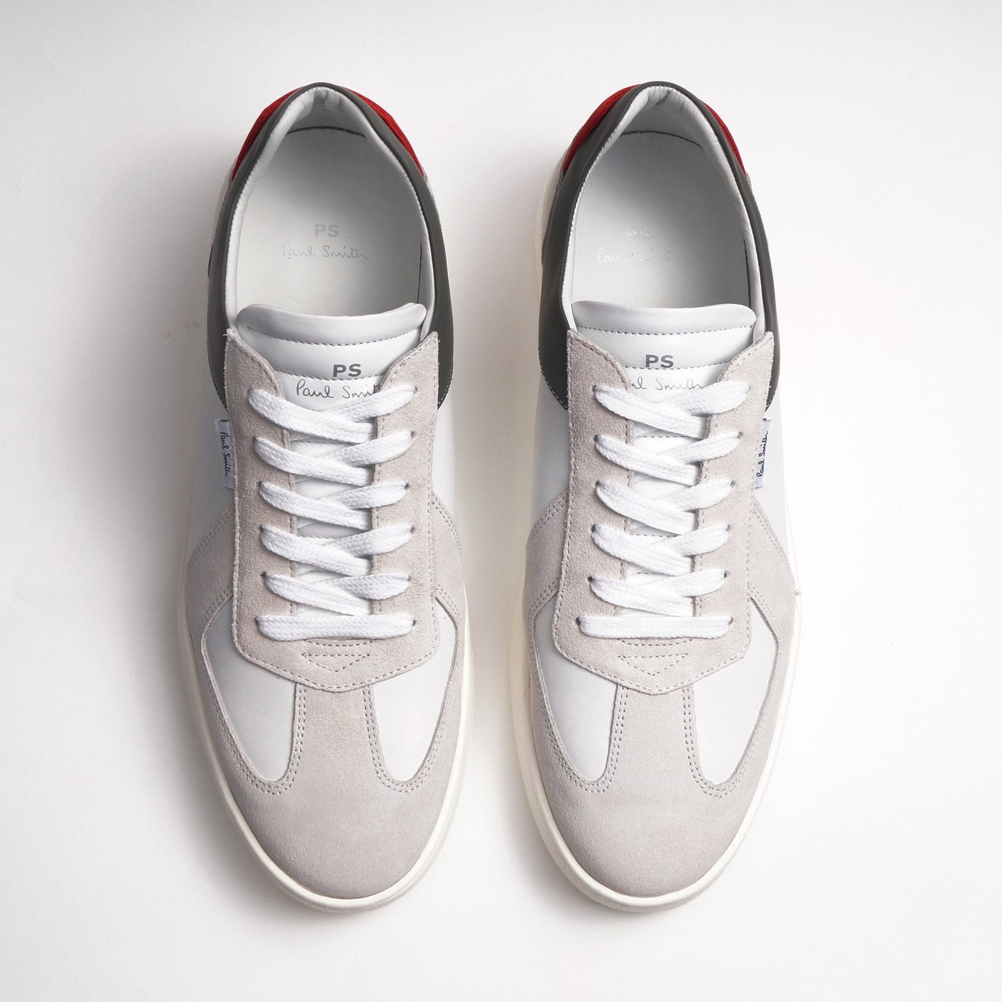 - Colour Block Leather Sneakers - White