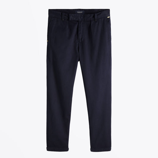 - Cotton Cropped Chinos - Navy