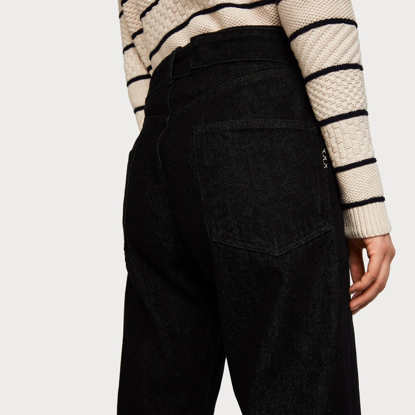 - Cotton Boyfriend Jeans - Charcoal