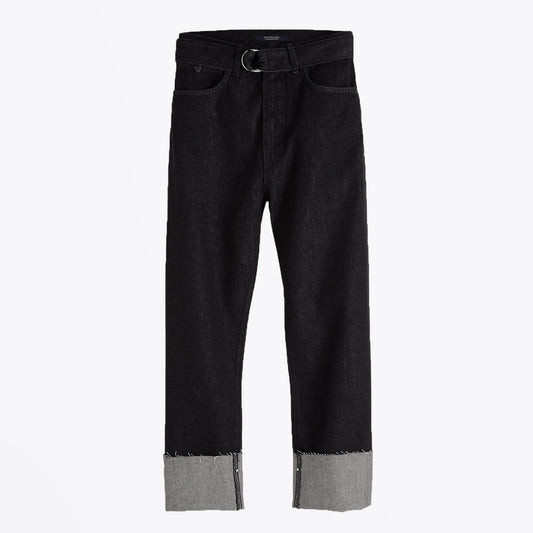 - Cotton Boyfriend Jeans - Charcoal