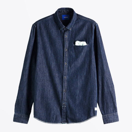 - Cotton Denim Shirt - Indigo