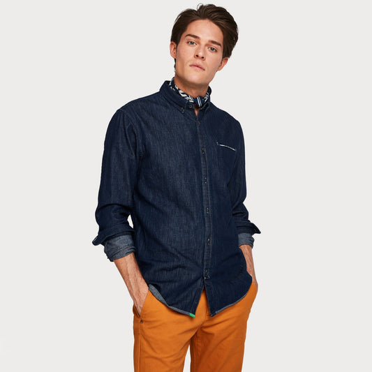 - Cotton Denim Shirt - Indigo