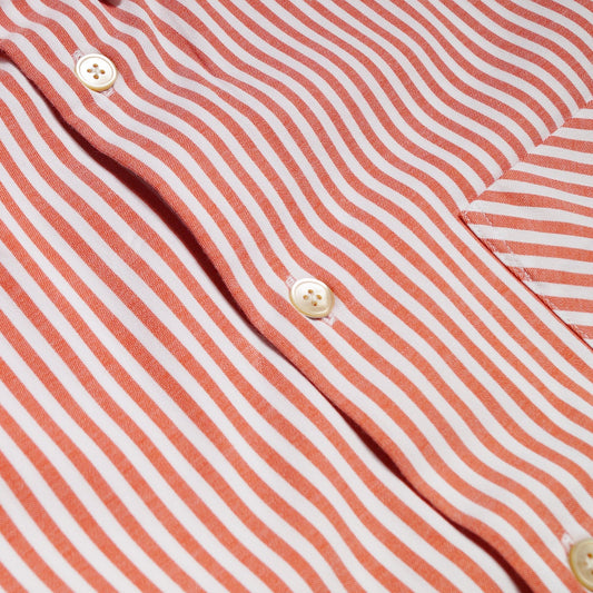 - Stripe Print Shirt - Coral