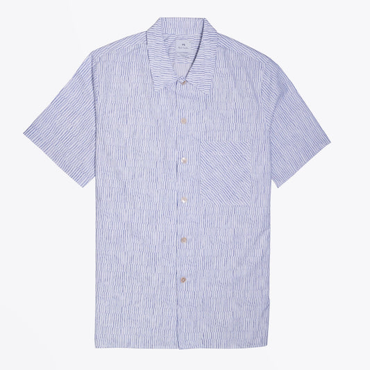 - 'Scramble Net' Print Short-Sleeve Shirt - White