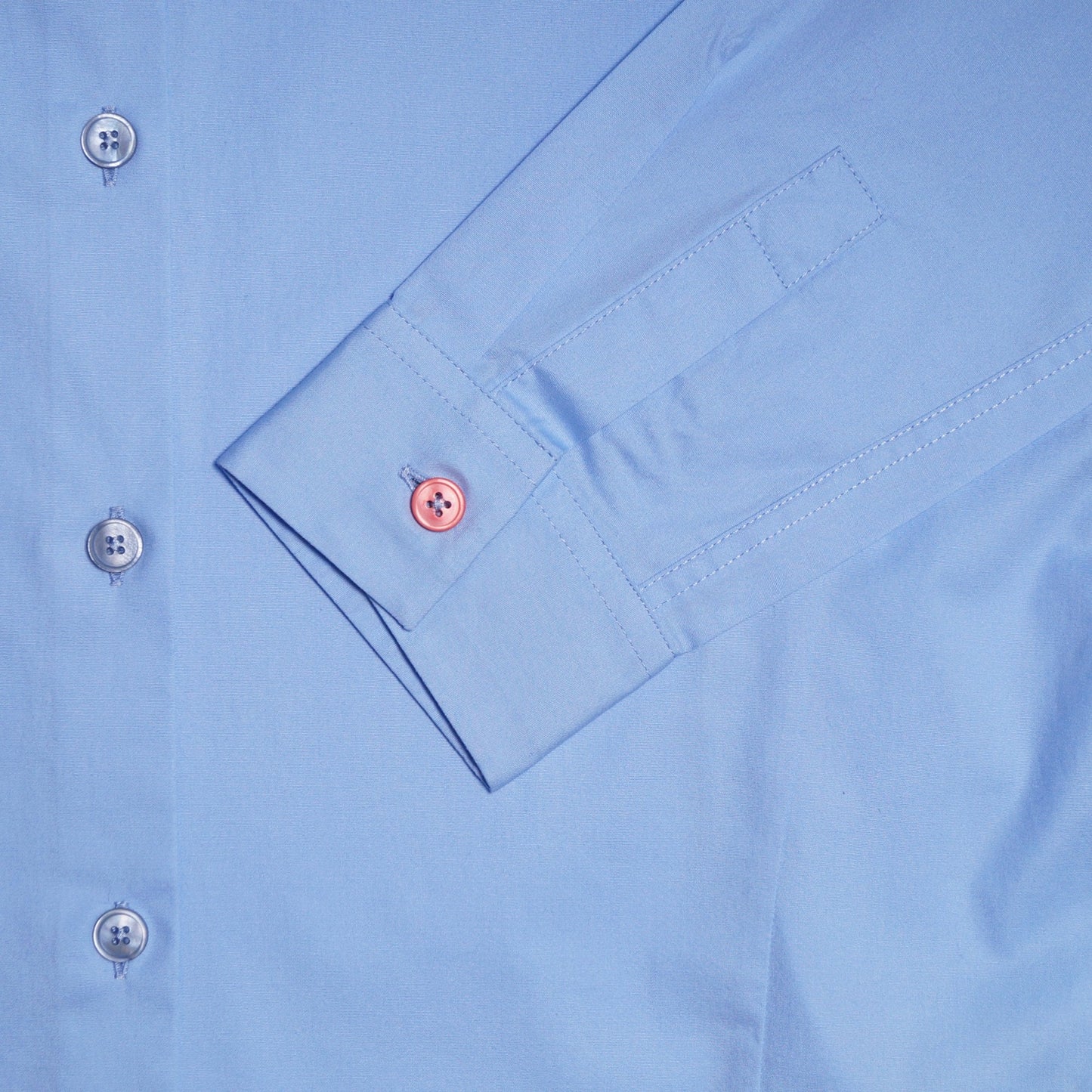 - Classic Shirt With Contrast Cuff - Blue