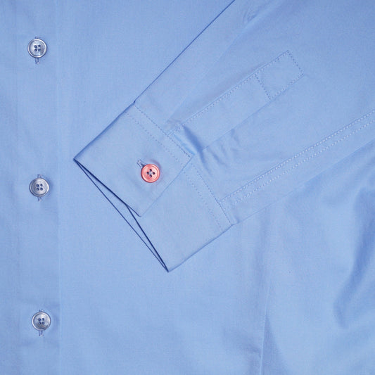 - Classic Shirt With Contrast Cuff - Blue