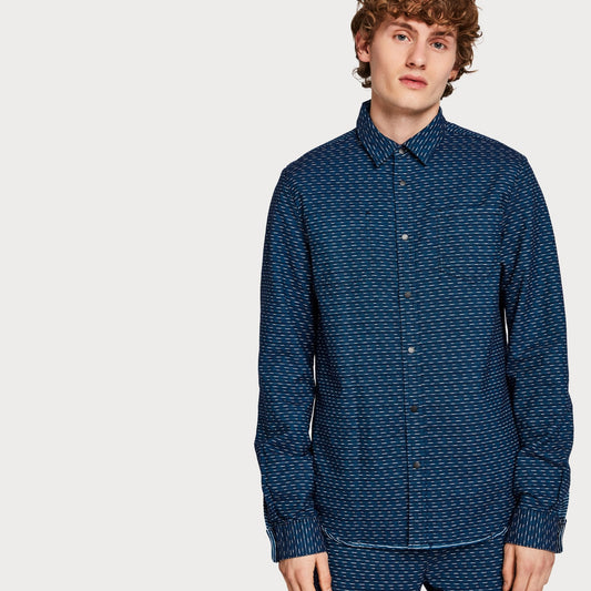 - Regular Reversible Shirt - Blue