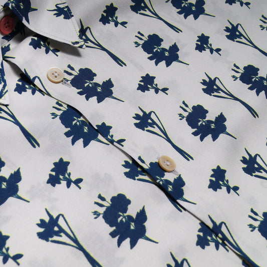 - Tailored Floral Shirt - Grey/Multi