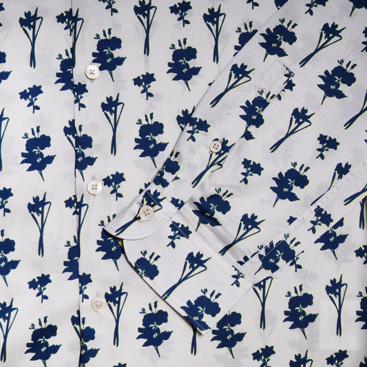 - Tailored Floral Shirt - Grey/Multi