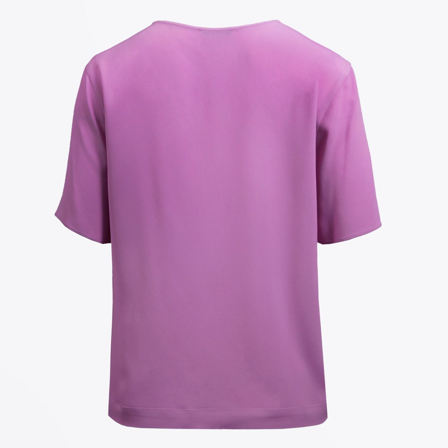 - V-Neck Silk Blend Top - Lilac/Pink