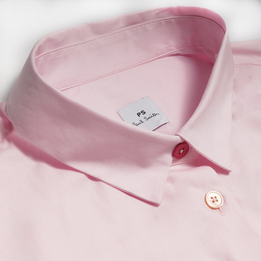 - Classic Shirt With Contrast Cuff - Pink