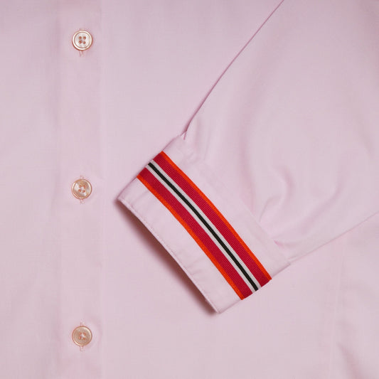 - Classic Shirt With Contrast Cuff - Pink