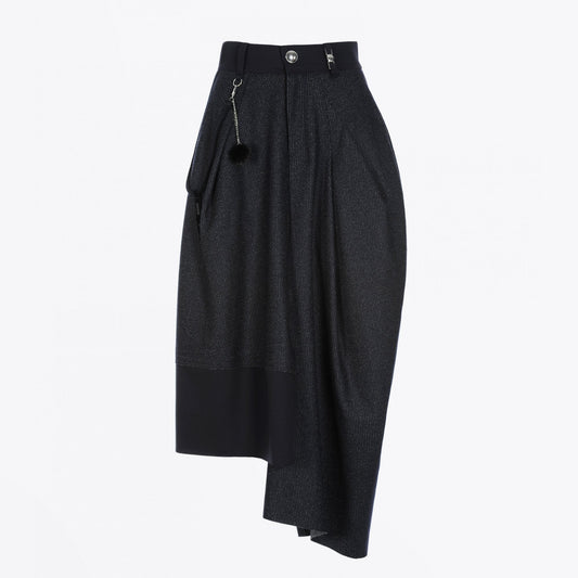 Jaunty - Asymmetric Pants-Skirt - Navy/Grey