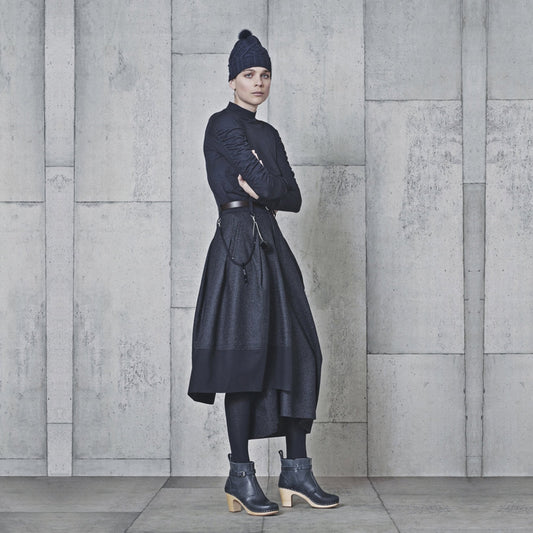 Jaunty - Asymmetric Pants-Skirt - Navy/Grey