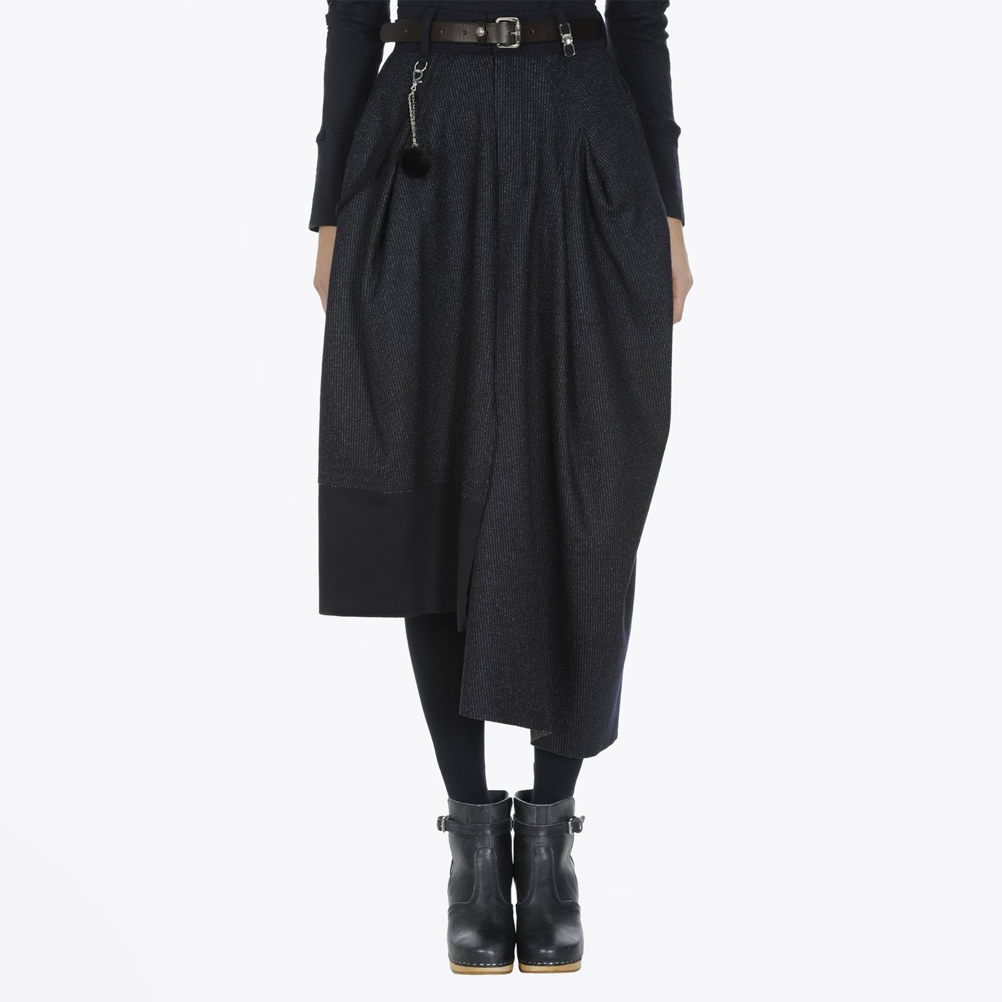 Jaunty - Asymmetric Pants-Skirt - Navy/Grey