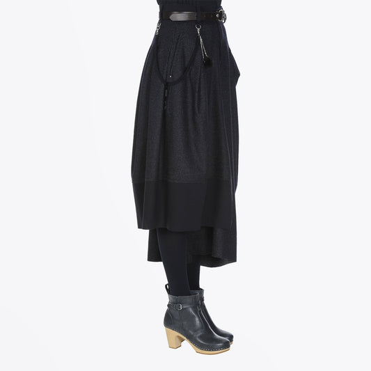 Jaunty - Asymmetric Pants-Skirt - Navy/Grey