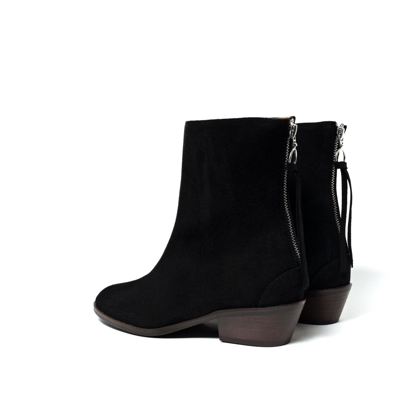 - Sacha - Suede Heeled Boots - Black
