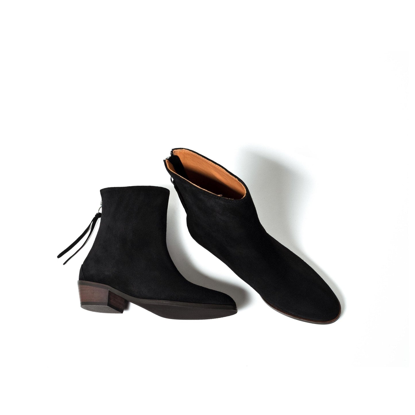 - Sacha - Suede Heeled Boots - Black