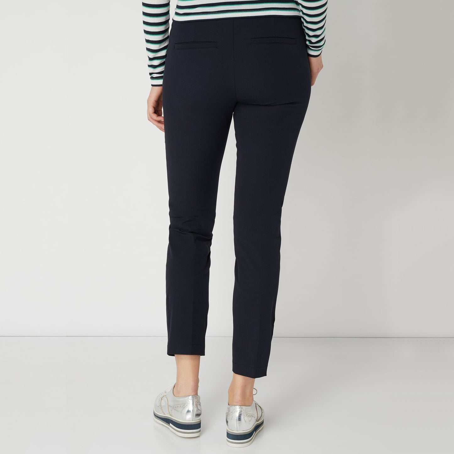 - Ros - Slim Fit Stretch Trousers - Midnight Navy