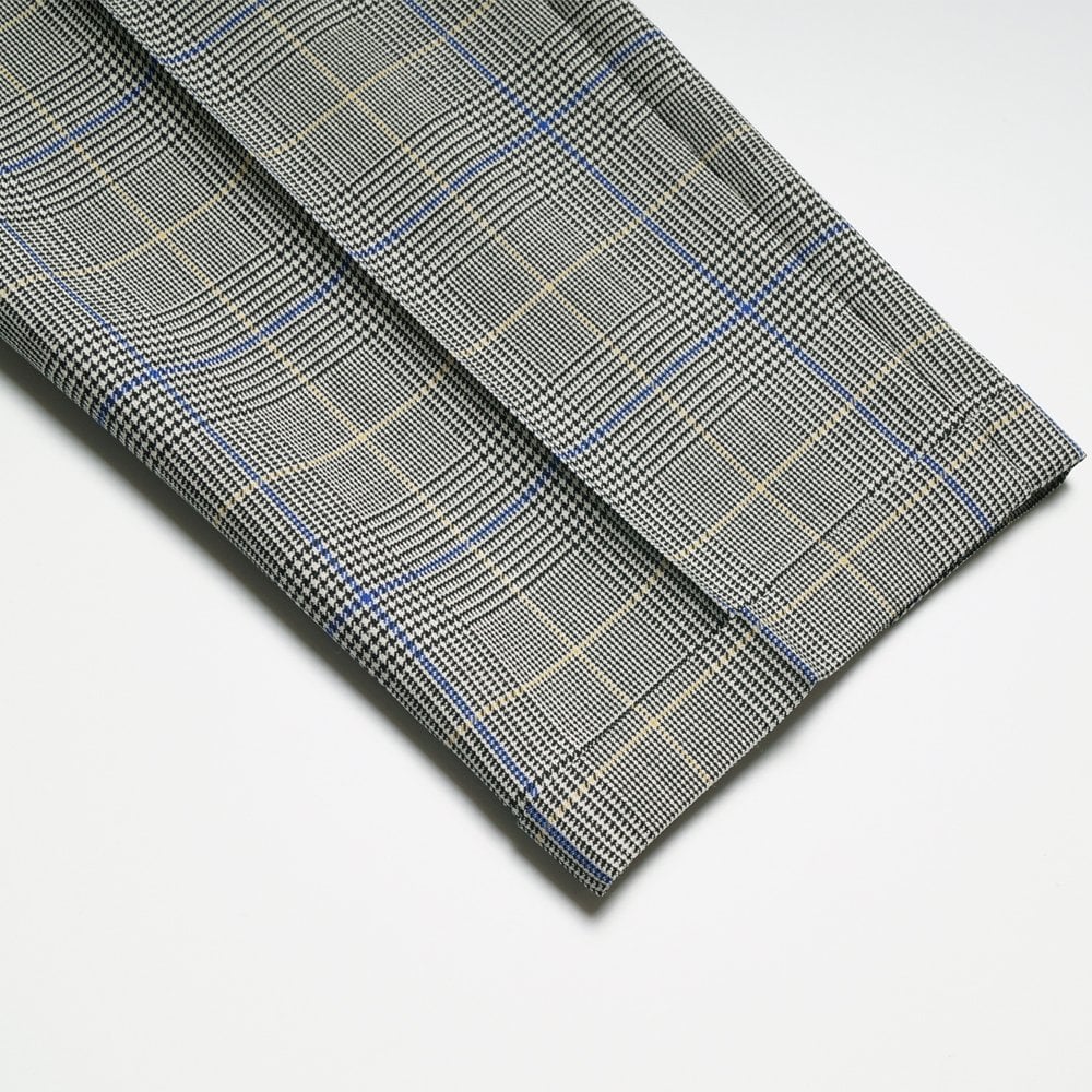- Checked Wool Trousers - Grey Check