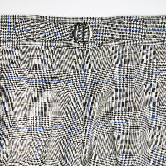 - Checked Wool Trousers - Grey Check