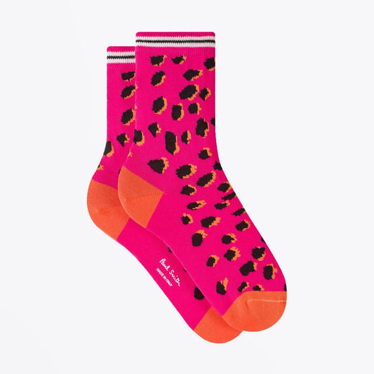 - 'Cheetah' Motif Socks - Pink