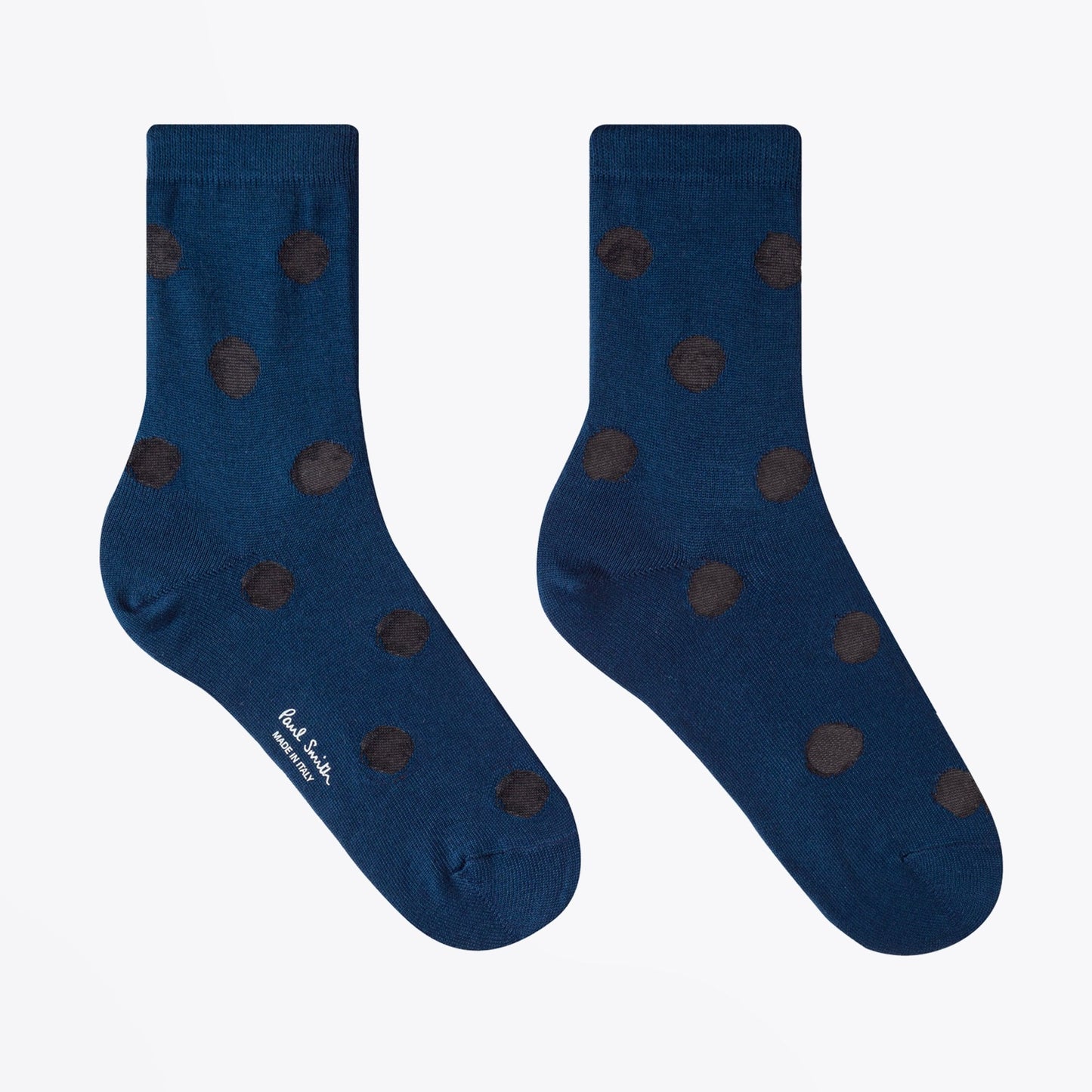 - Semi-Sheer Polka Dot Socks - Navy
